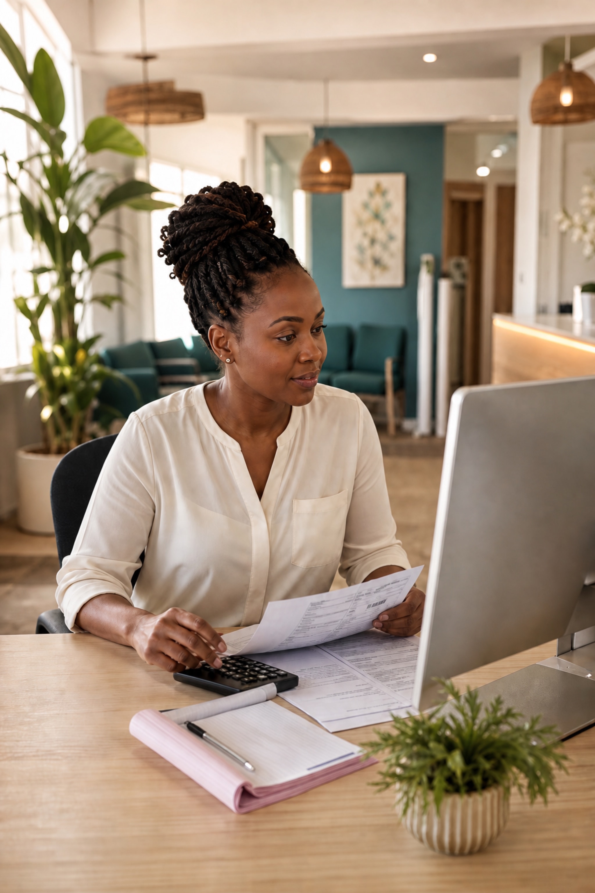 A clinic finance officer reviewing billing activity